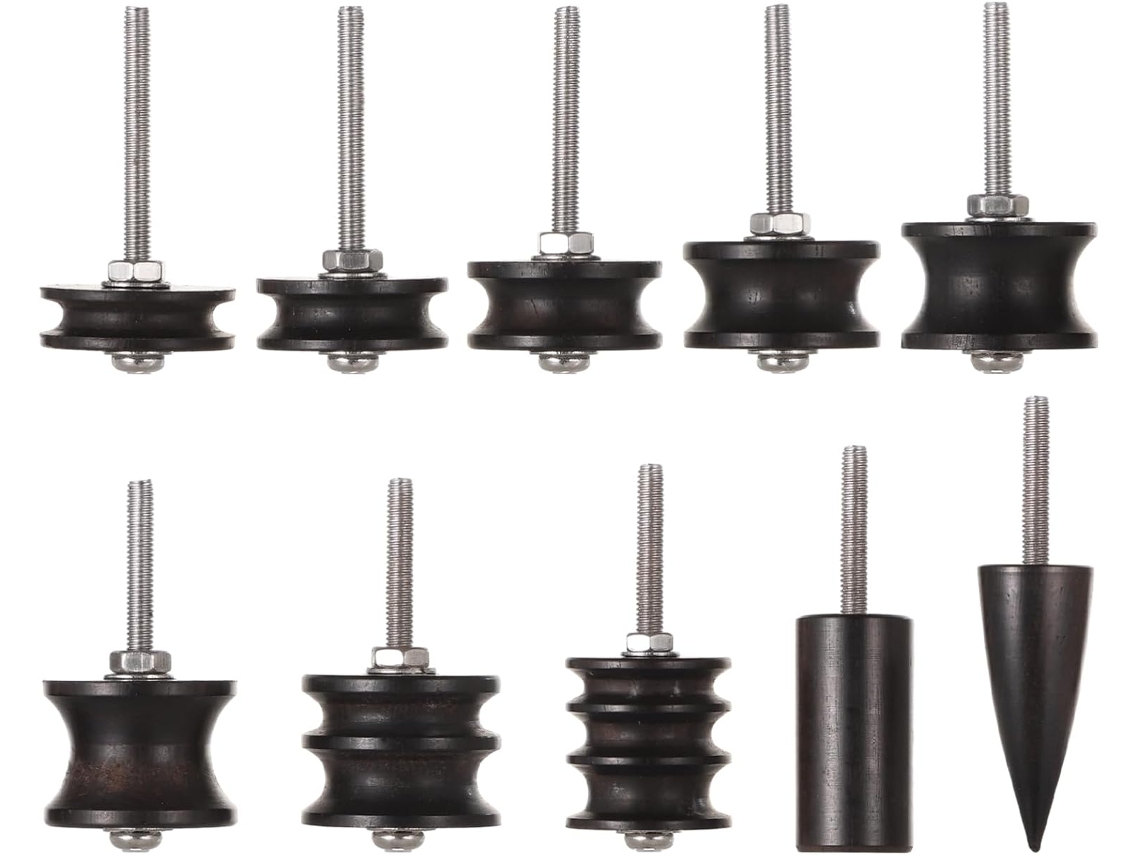 Conjunto De 10 Peças Ferramentas Para Polimento Bordas Couro, Com