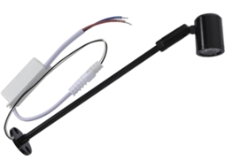 Refletor Led De Chão Para Móveis, Mini Refletor Interno De 3w 215mm Preto, Cabeça Ajustável, Luz
