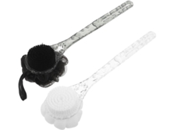 Conjunto De 2 Escovas Banho Esfoliantes Dupla Face, Escova Corporal Ergonômica Branca E Preta Para Limpeza Profunda