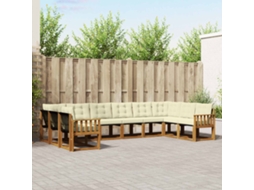 Vidaxl Conjunto De Sofás Para Exterior 10 Unid. Natural E Creme
