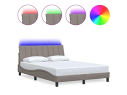 Bed Frame, Bed Frames Vidaxl Cinzento-acastanhado Tecido (140 X 190 Cm)