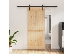Vidaxl Porta Deslizante Natural E Preto 85 X 210 Cm