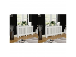 Vidaxl Coberturas De Radiador 2 Pcs Derivados Madeira 152 Cm Branco