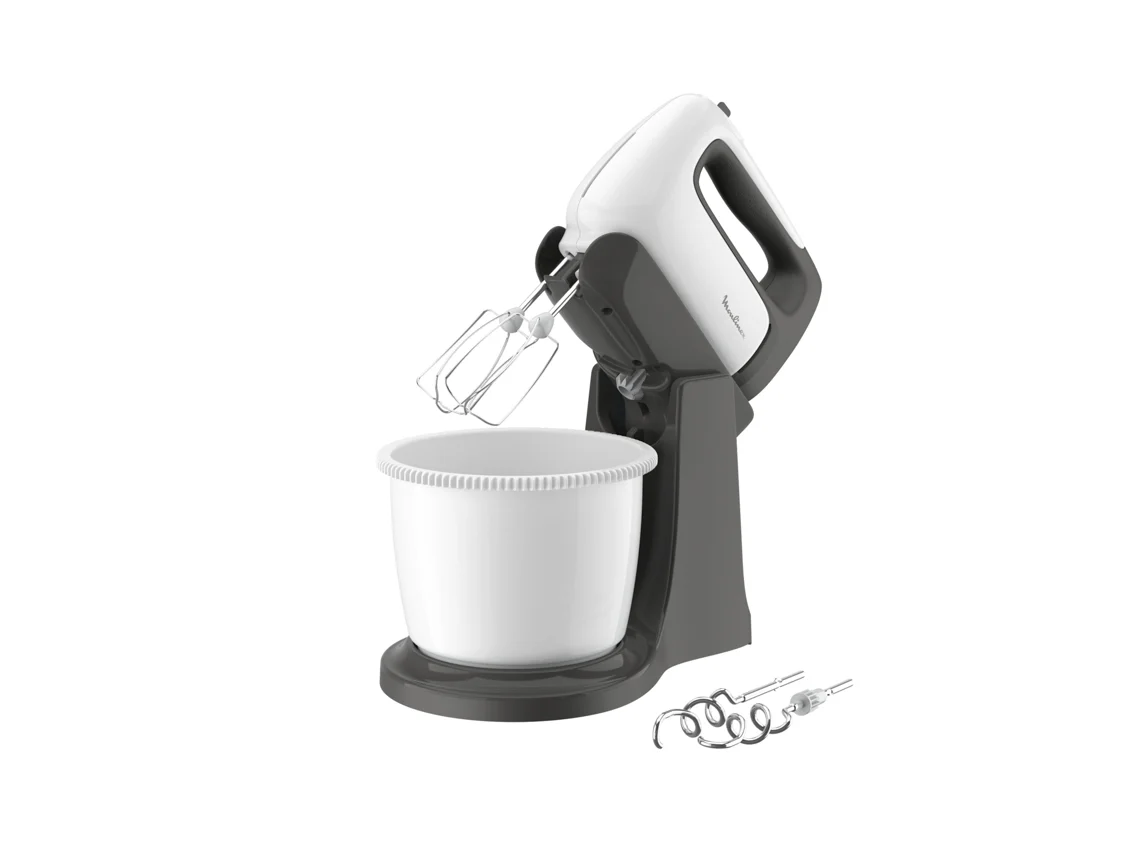 Batedeira com Taça MOULINEX Prep'Mix HM464110 (500 W - Taça 2.5 L - Branco e Cinzento)