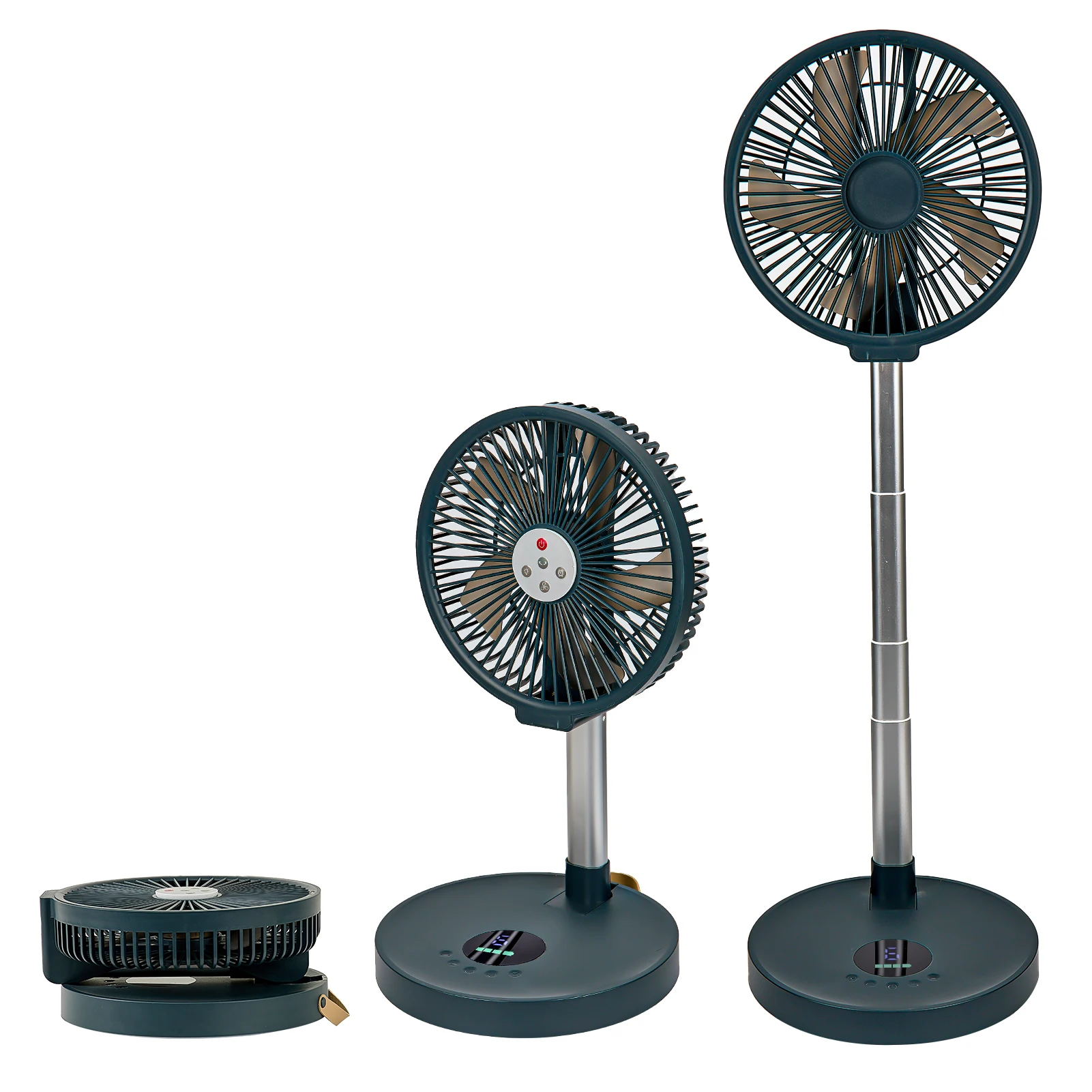 (verde) Ventilador Vertical Portátil Com Controle Remoto, Ventilador Dobrável De Mesa, Pás De 10 Polegadas