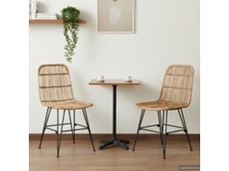 Vidaxl Cadeira De Jantar 2 Unid. Rattan E Aço Natural 41 X 55 X 85 Cm