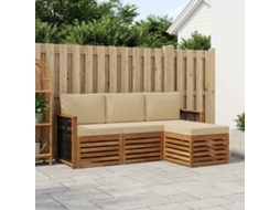 Vidaxl Conjunto De Sofás Para Exterior 4 Unid. Natural E Bege