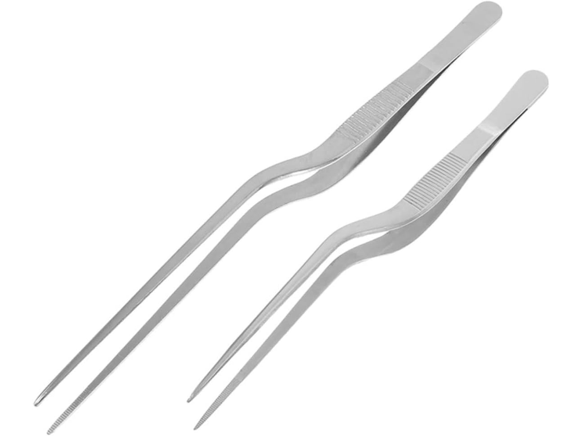 Conjunto De 2 Pinças Aço Inoxidável Para Peixe, Utensílios De Cozinha Ergonômicos Para Remover Espinhas Peixe E Decorar