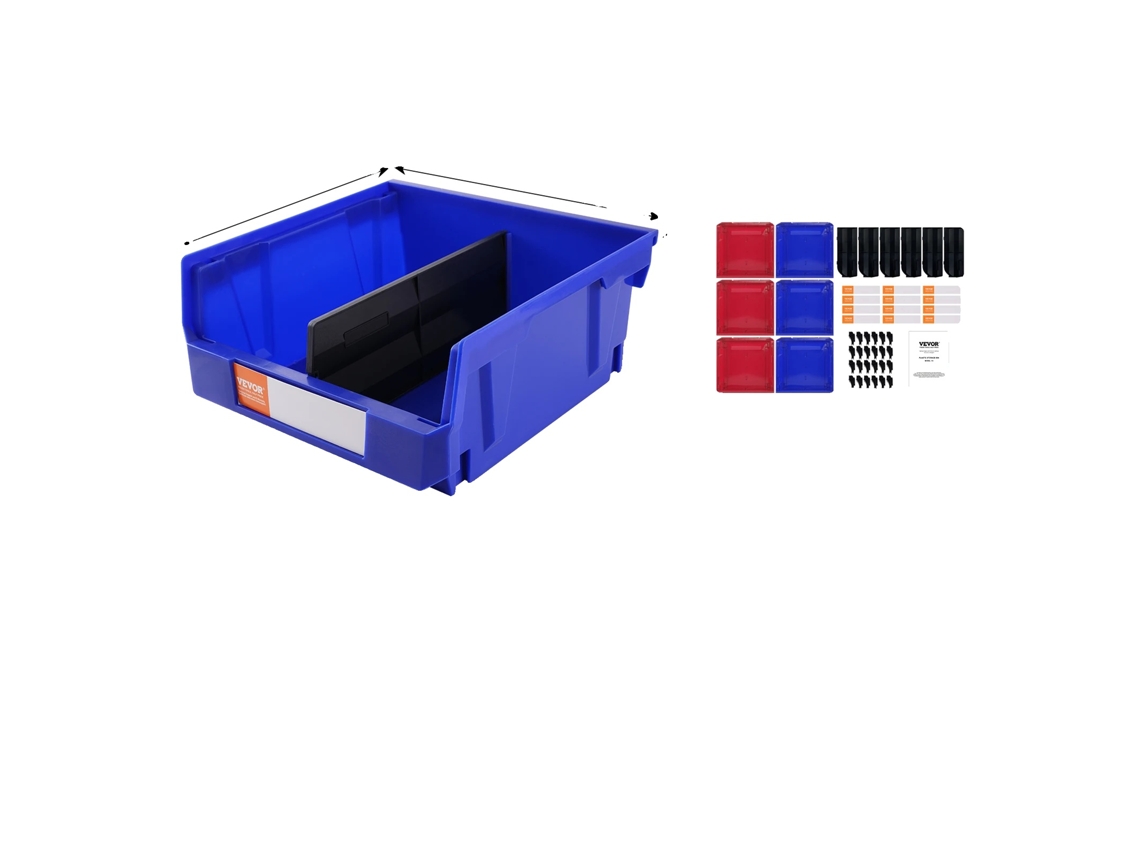 Caixa De Armazenamento, 6 Peças Empilháveis, Plástico Pp, Opções Azul E Vermelho, 6 Pcs