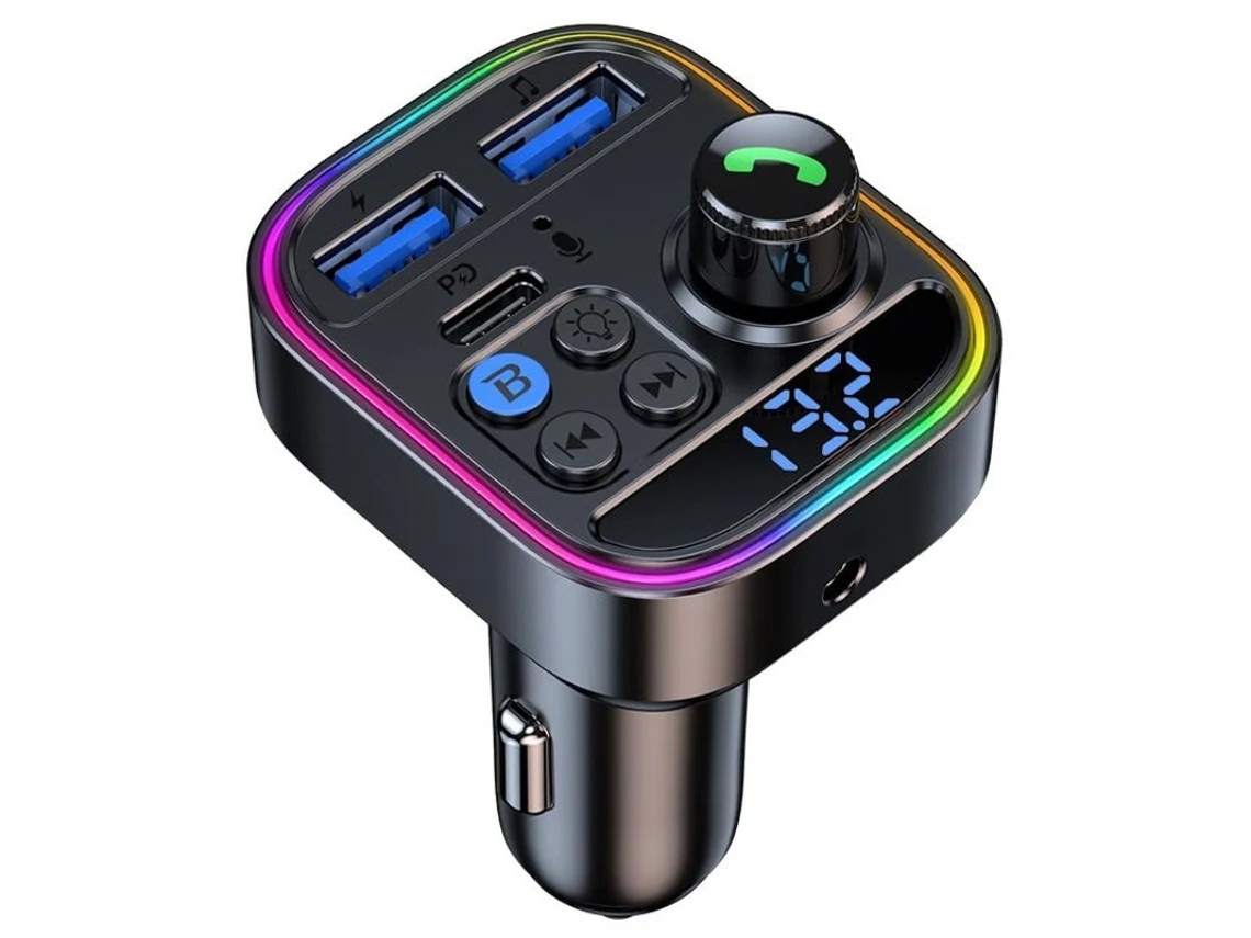 Transmissor Fm Bluetooth 5.3 Carregador Pd, Reprodutor De Mp3, Disco Usb, Microfone Embutido Yizhood (preto)