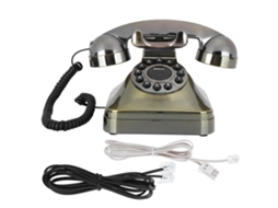 Telefone Fixo Vintage Bronze Antigo Com Chamada Em Alta Definição Botões Grandes E Fios