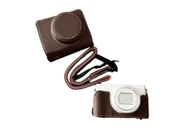 Portable Camera Protective Case Retro Style Camera Case Carry Bag With Opening Bottom Shoulder Strap Replacement For Zv1f/ Zv-1m2 Camera Coffee