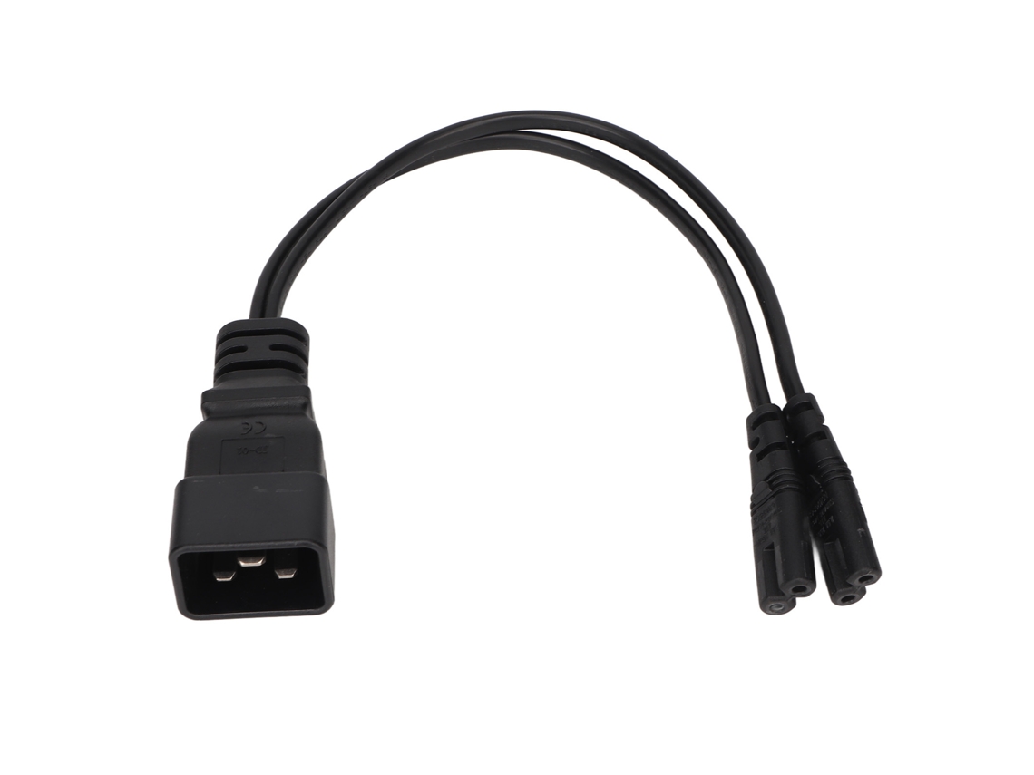 Cabo Divisor De Energia Y Universal Dual Iec320 C7 Para C20 Para Lâmpada Lcd Câmera Digital 12,6 Polegadas