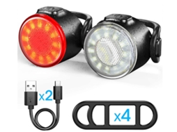 Conjunto Luz Bicicleta 6modos Ipx8 Mtb/estrada A Preto Yizhood