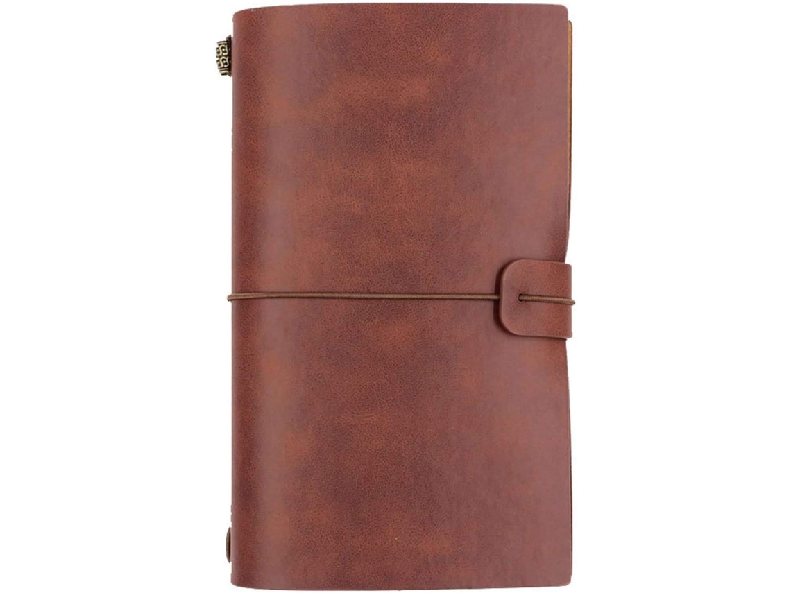 Caderno de Viagem em Couro, com Páginas Intercambiáveis, Diário de Viagem, Caderno de Viagem Vintage, 12 X 20 Cm BRILVIBERA