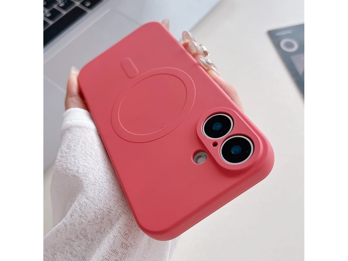 Capa Magsafe Para Iphone 16 Plus - Silicone Líquido Com Cor Sólida | Magnética - Roxo Grama