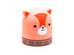 Temporizador de cozinha de animais fofos 60 minutos mecânico sem baterias Gerenciamento de tempo (Red Fox)