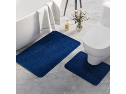 Tapetes de Banho Antiderrapantes Absorventes de Secagem Rápida para Decoração de Banheiro Azul Escuro EVELTEK 40X60cm