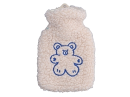 Botella De Água Quente De Pelúcia 500ml Com Capa Antiderrapante Para Casa, Viagens, Escritório Oso Apricot