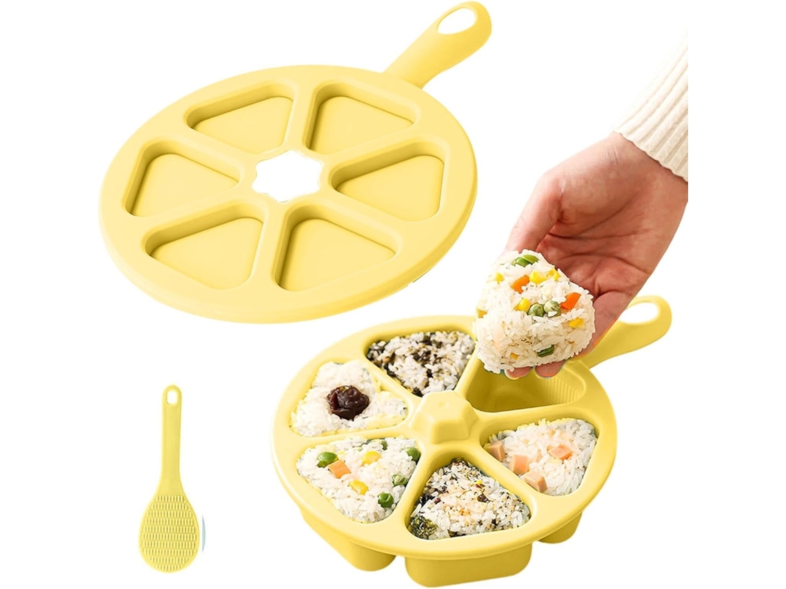 Forma Triangular Para Sushi, Prensa De Arroz Triangular Com 6 Compartimentos E Alça.