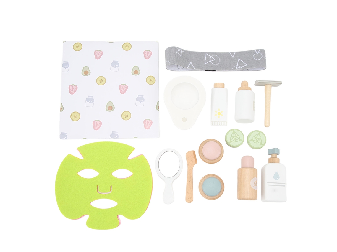 Primerox conjunto de Maquiagem de Madeira para Crianças Brinquedo Educativo de Role Play Seguro