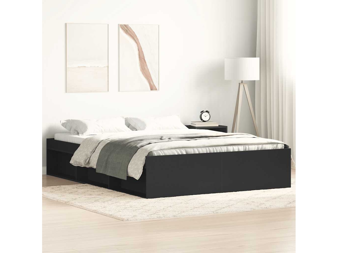 Vidaxl Estrutura De Cama 120x200 Cm Preto
