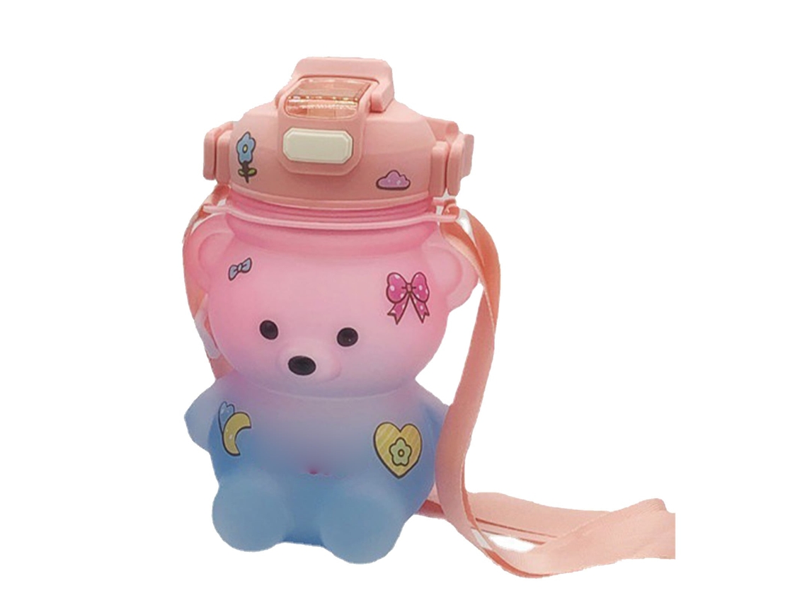 Garrafa LAXISCREED Urso Fofo Gradiente Rosa 1000ml