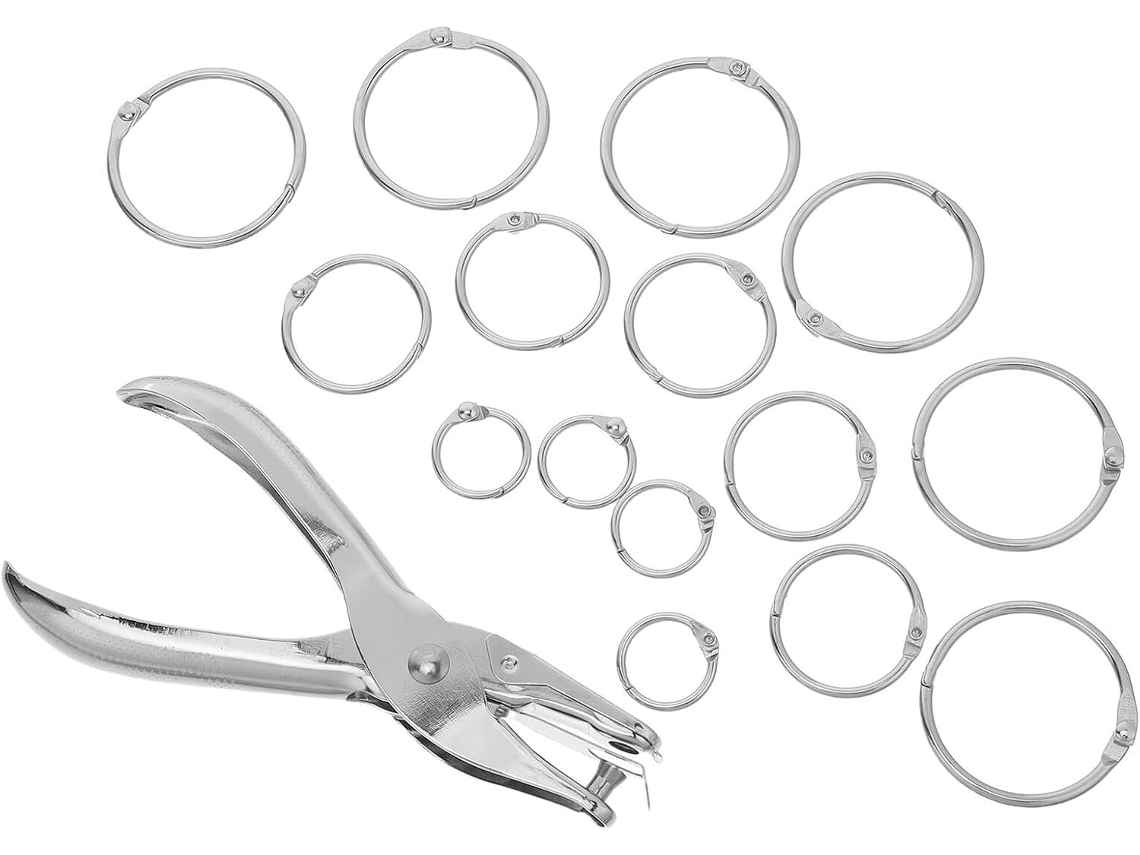Conjunto de 31 anéis metálicos para correntes Folhas Soltas Da Cabilock 15mm, 25mm, 35mm, 10 unidades de cada.