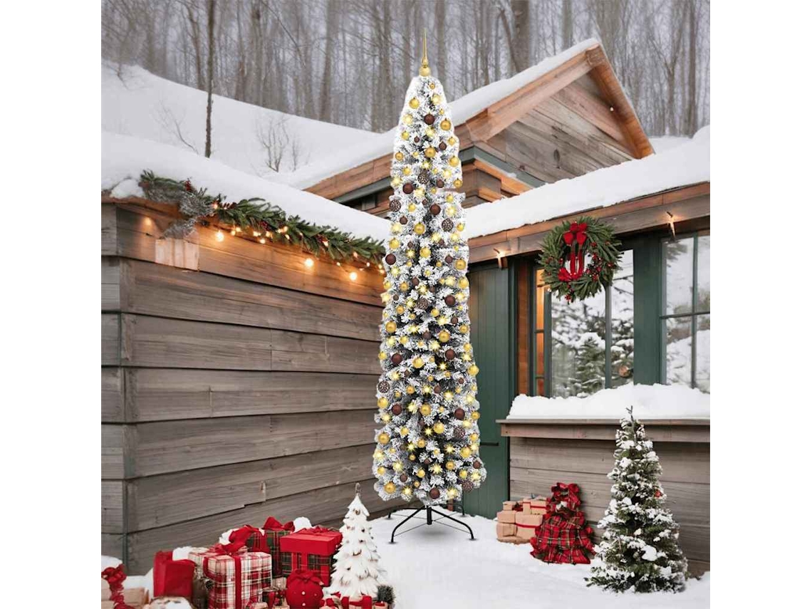 Vidaxl Árvore De Natal Artificial Verde 240 Cm Pvc E Aço E Plástico