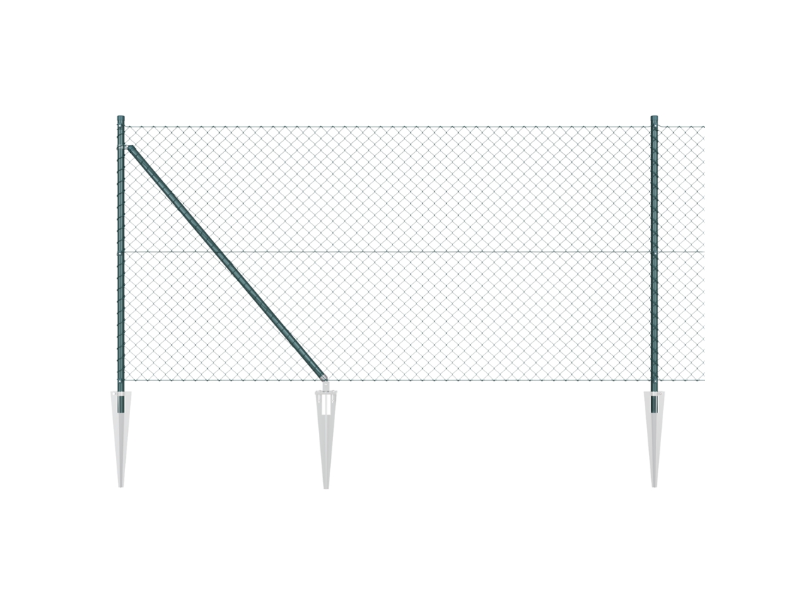 Conjunto 1 Poste De Cerca Vidaxl Verde Aço (10 X 1 M)