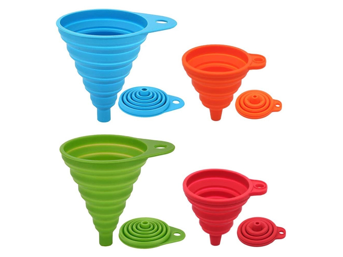 Funil De Cozinha Dobrável, Resistente Ao Calor, Para Transferência De Pós E Líquidos, Fácil De Limpar, Próprio Para Lava, Louças