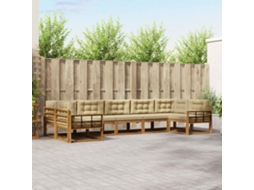 Vidaxl Conjunto De Sofás Para Exterior 7 Pcs Natural E Bege
