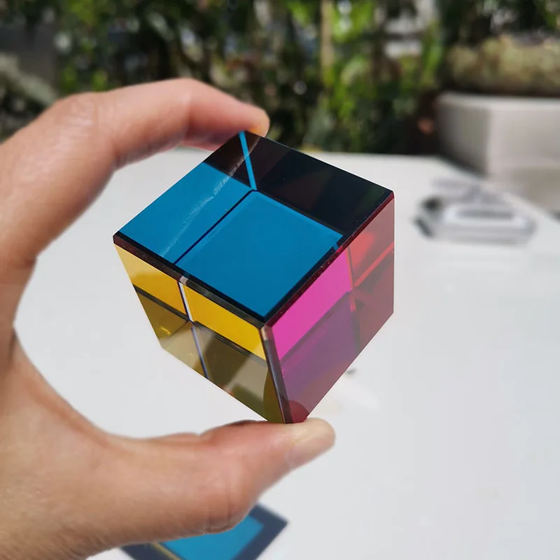 (40 Mm Colorido) 1 Cubo Prismático Hexagonal De Cristal Mágico Captador De Luz Solar Ornamento 3d Colorido