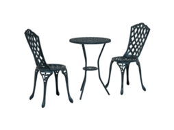 Conjunto 3 Conjunto De Móveis De Jardim Vidaxl Verde Alumínio (53 X 53 X 70,5 Cm)