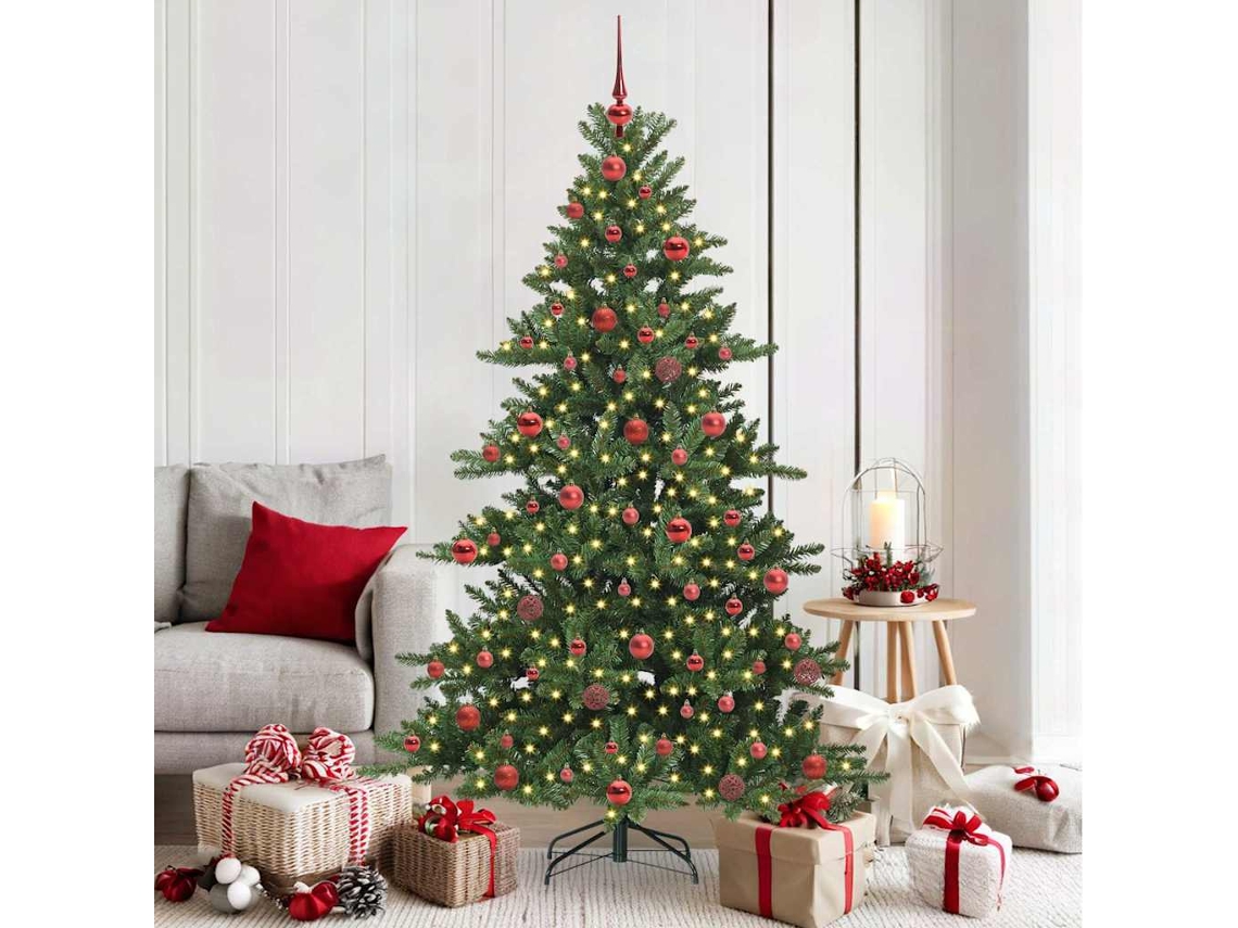 Vidaxl Árvore De Natal Articulada Artificial Verde 180 Cm Pvc E Aço