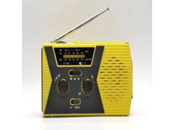 Rádio manual amarelo padrão europeu com manivela, receptor mundial, equipamento, solar, emergência, lanterna AQUAFORGE