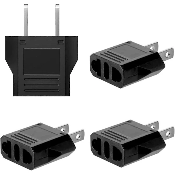 Adaptador De Energia Dos Eua, Adaptador Dos Eua, Pacote Com 4 Adaptadores De Tomada Europeia Para Americana, Adaptador De Tomada Dos Eua