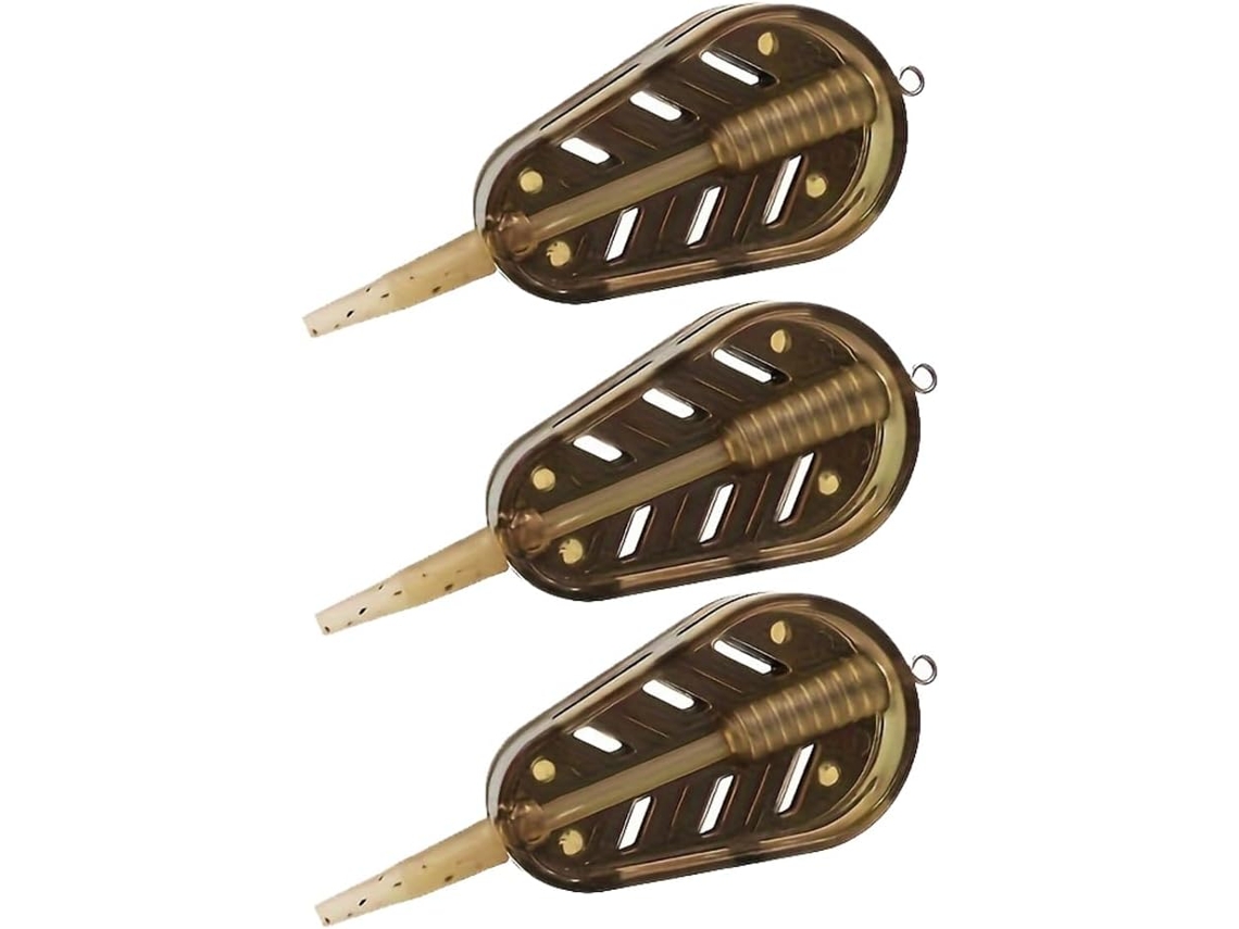 Conjunto de 3 Alimentadores Retráteis para Pesca de Carpa Gaiola para Isca de 40g com Anzóis SFUSHOS