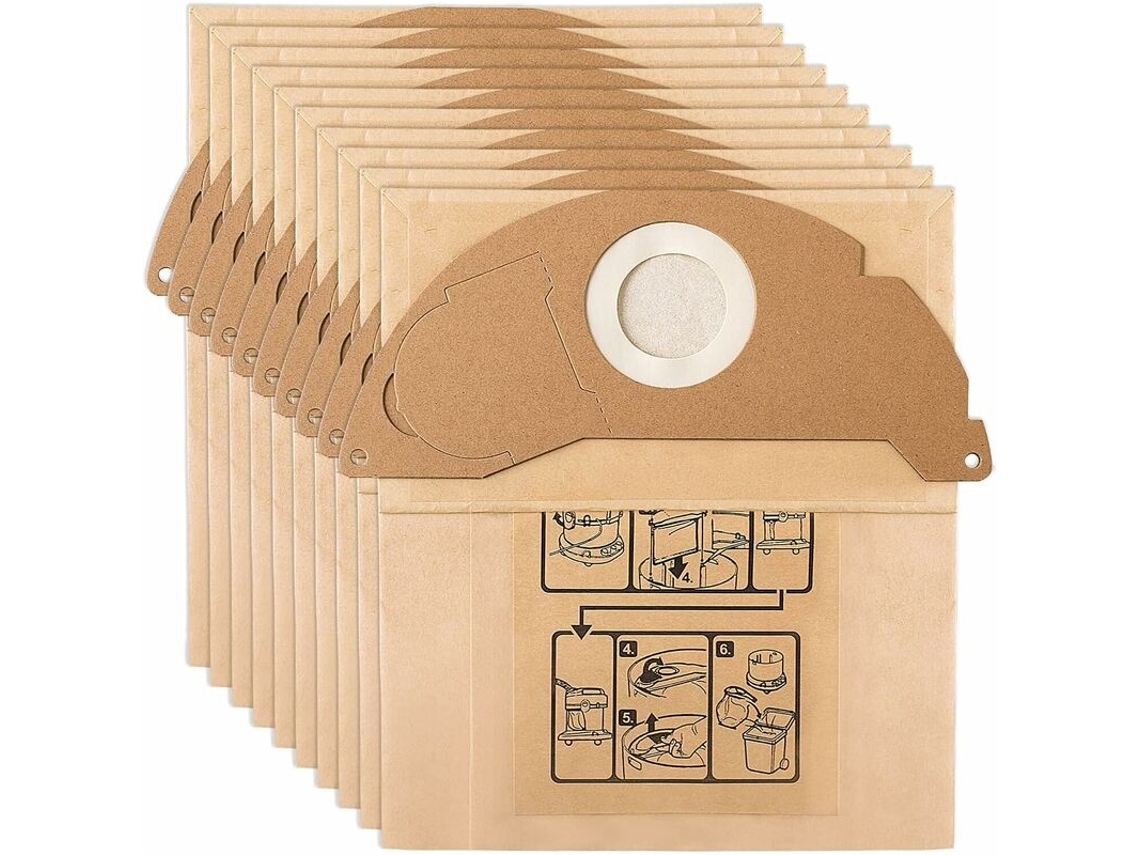 Lurelia 10 Sacos Para Aspirador Compatível Com Kärcher Wd2 Mv2 6.904-322.0 A2000 A2099 A2003