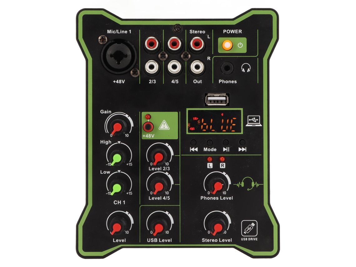 Mesa de Áudio LAXISCREED 5 Canais Bluetooth Usb