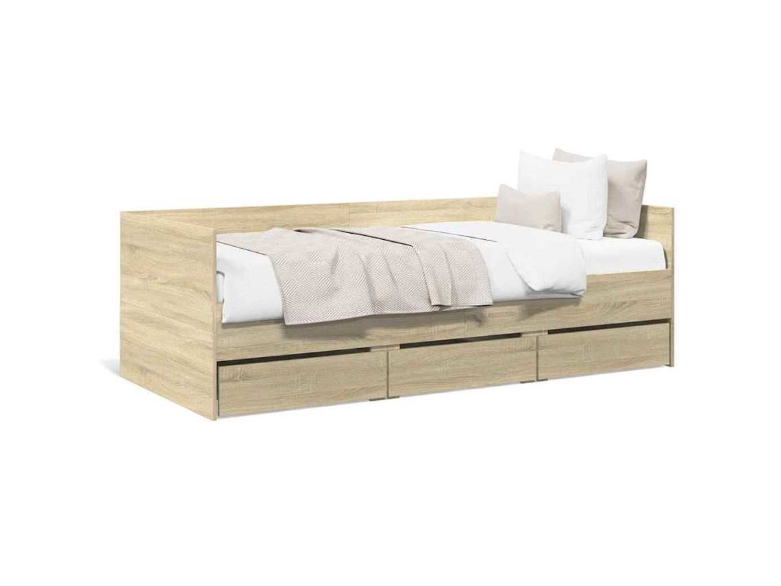 Daybed, Daybeds Vidaxl Marrom Madeira Processada (100 X 200 Cm)