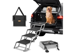 Escada para Cães para Carros Dobrável em 4 Etapas para Cães em Alumínio Carrega Até 150 Libras VEVOR (Outlet Grade A)