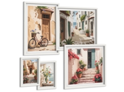 Conjunto De Pinturas Encantadoras Ruazinhas Com Bicicleta Espelharte (5 Peças)