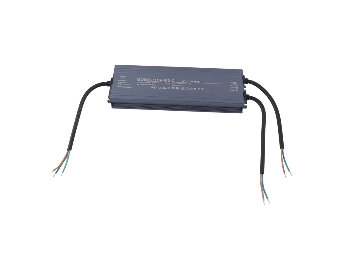 Fonte de alimentação LED impermeável IP67 400W AC170-265V 12V 30A com chip de proteção YURU