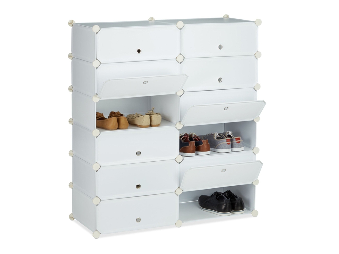 Sapateira Modular De Plástico Com 12 Compartimentos E Portas