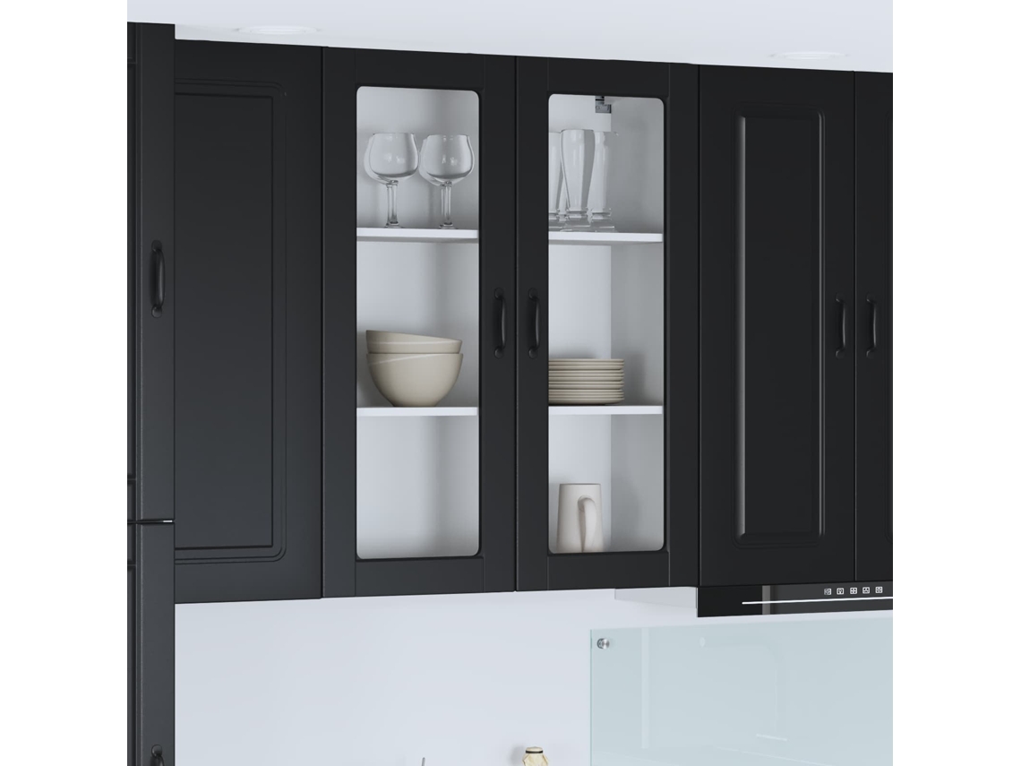 Vidaxl Painel De Lava-louça Kalmar Preto 80 X 31 X 100 Cm