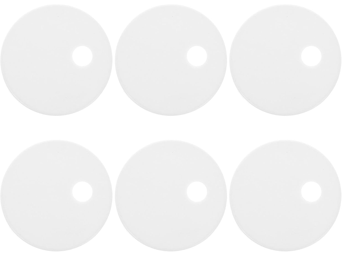 Tampas De Plástico Branco Fusos Assento Sanitário, 6 Peças, 60mm, Decorativas