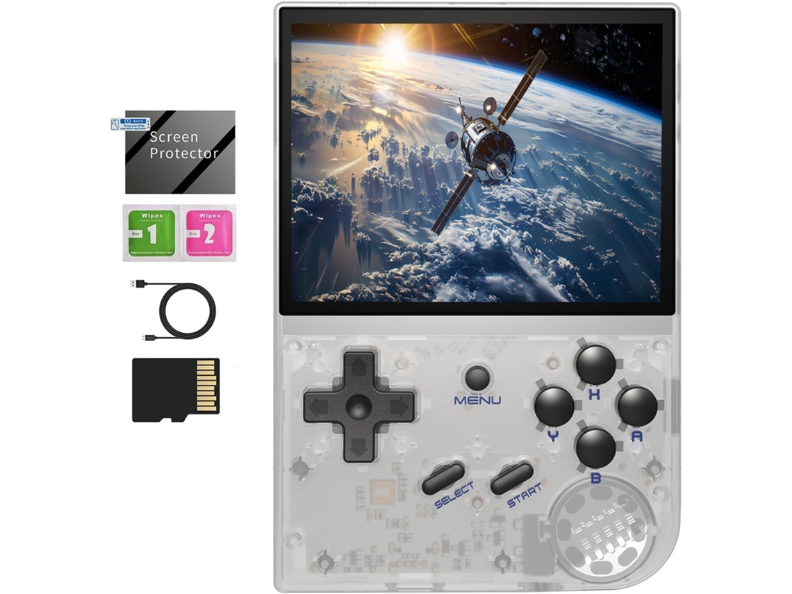 Console Portátil Retrô com Mais de 5.500 Títulos Clássicos, Tela Ips de 3,5 Polegadas, 64gb AQUAFORGE