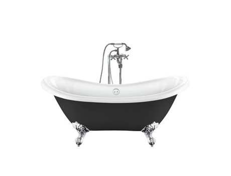 Banhista Com Pés Darlington Preto 175 Cm Pés Águia Cromados ROGIER & MOTHES