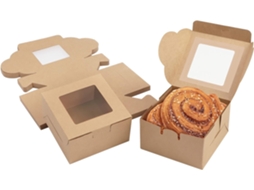 Caixas De Papel Kraft Marrom Com Janela Transparente (pacote 50) - Caixa Para Biscoitos
